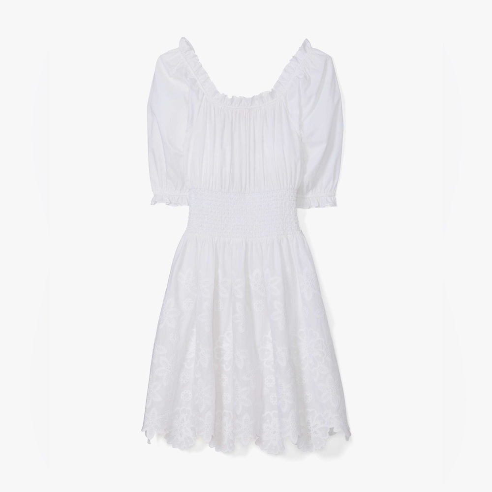 Kate Spade Broderie Anglais Smocked Waist Dress M